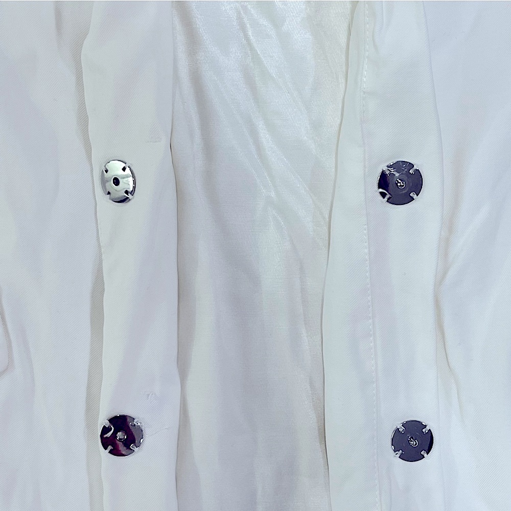 Mango Chic White Button-Up Jacket Size S Oversized - image 4